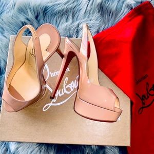 CHRISTIAN LOUBOUTIN
Patent Lady Peep Sling 150 Pumps